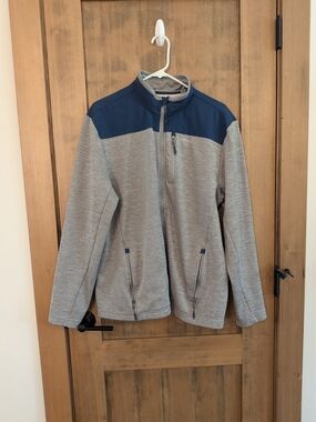 Orvis Lightweight Full-Zip Jacket in Heather Gray & Navy